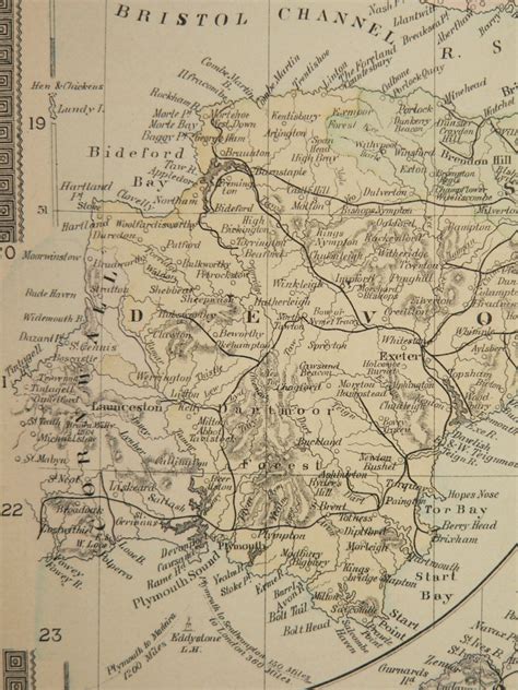 Large Map Of England 1889 Bradley Map United Kingdom Great Etsy
