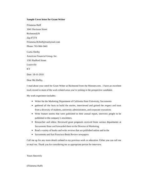 Check spelling or type a new query. Basic Grant Writer Cover Letter Samples and Templates