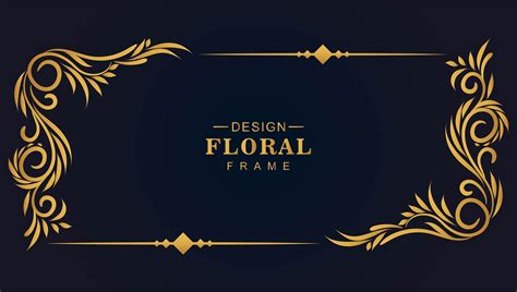 Rectangle Ornamental Golden Decorative Floral Corner Frame 1270377