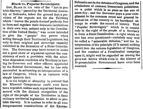 Black Vs Popular Sovereignty New York Times January 21 1860