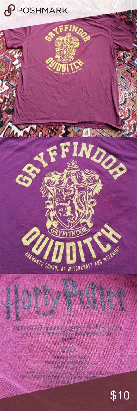 Harry Potter Gryffindor Quidditch T Shirt Great Condition 2xl