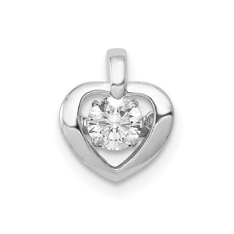 14k White Gold 14ctw Diamond Heart Pendant Pm4833 025 Wa Ebay