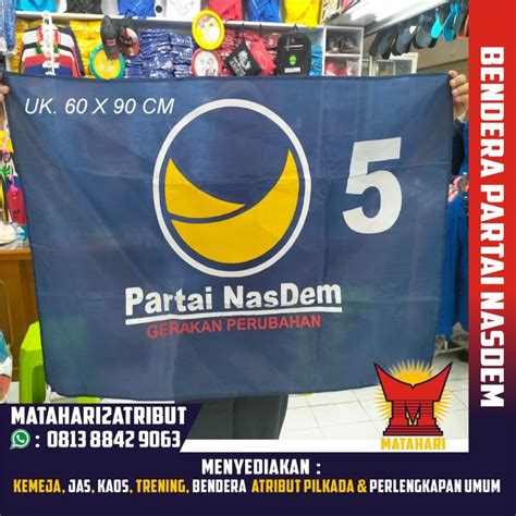 Bendera Partai Nasdem 60 X 90 Cm Isi 100 Pcs Lazada Indonesia