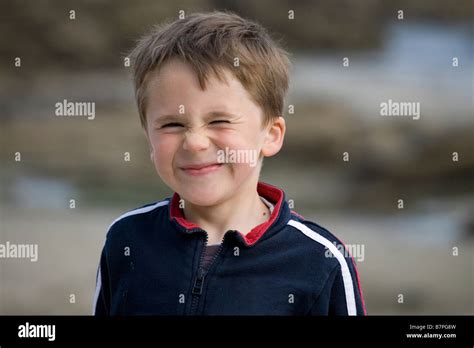 Boy England Happy Kid Kids Six Smile Smiling Uk Stock Photo Alamy