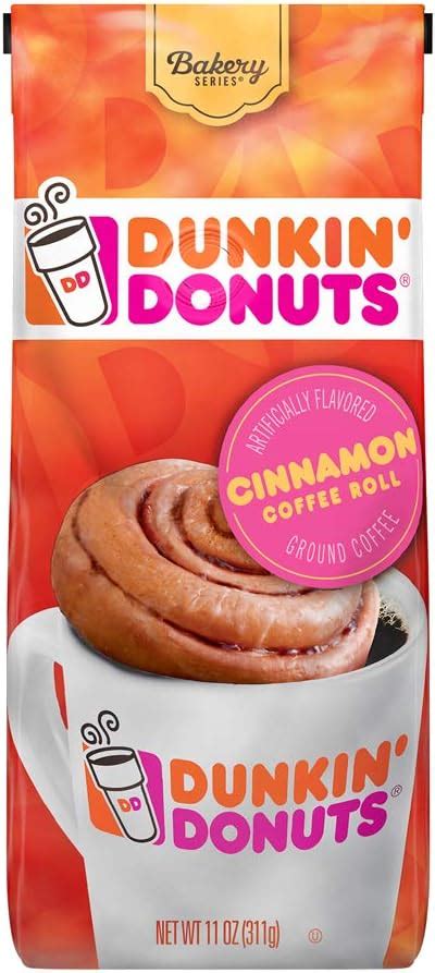 Dunkin Donuts Cinnamon Coffee Roll Flavoured Ground Coffee 311g Amazon