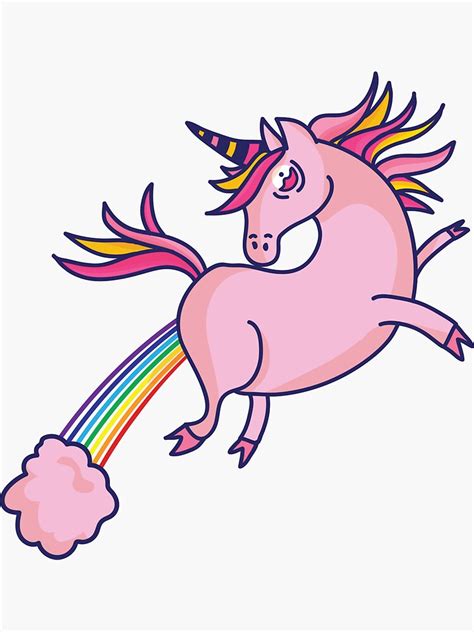 Pink Unicorn Rainbow Fart Sticker For Sale By Rjzinger Redbubble