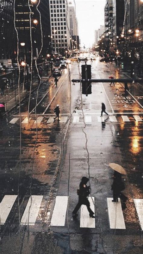 Rainy City View Outside Window Glass Street View Iphone Wallpapers Free