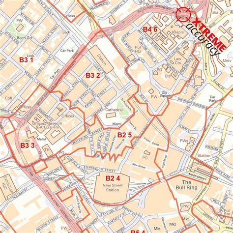 Birmingham City Centre Postcode Sector Laminated Map Map Logic