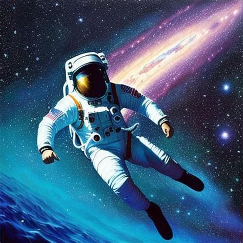 Astronaut Swimming In Galaxy Trippy Hyper Realism Openart