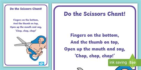 How To Cut With Scissors Display Poster Teacher Made