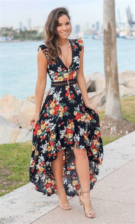 20 Looks Casuais Com Vestido Para O Dia A Dia Floral High Low Dress