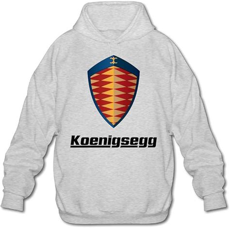 Reply1994 Mens Koenigsegg Logo Hooded Sweatshirt Ash 4684684558246 Clothing