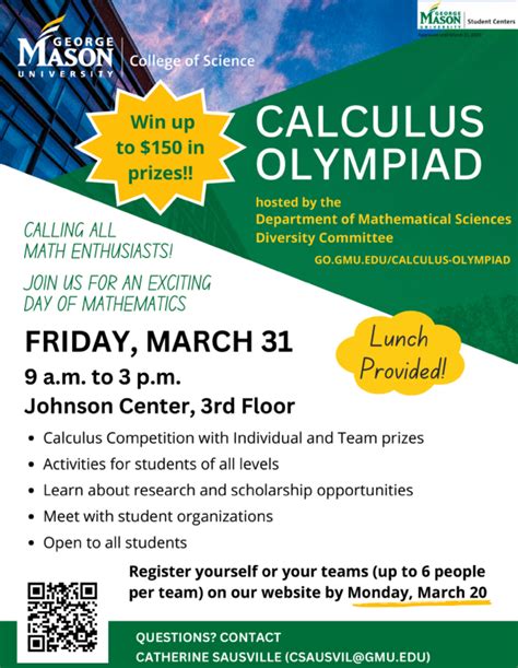 Calculus Olympiad Flyer 2023 Gmu College Of Science