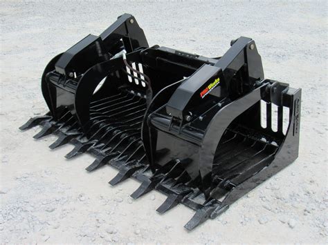 72″ Severe Duty Rock Bucket Grapple With Teeth Fits Skid Steer Quick