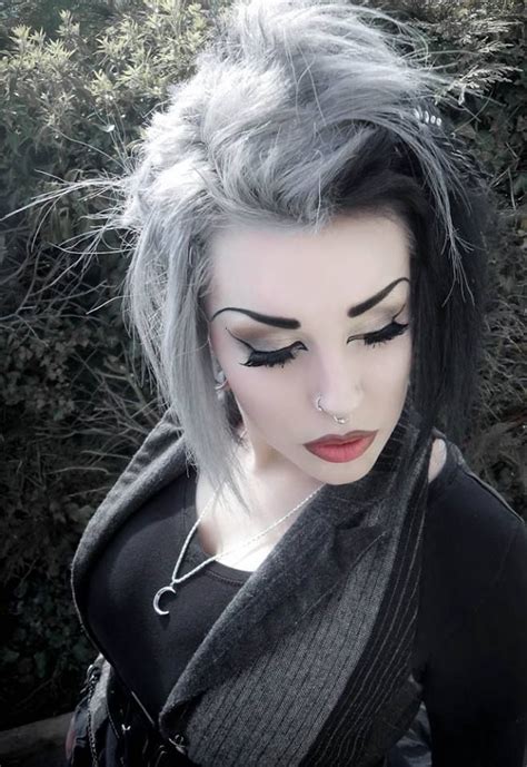 Office Goth Makeup Grey And Black Hair Corporategoth