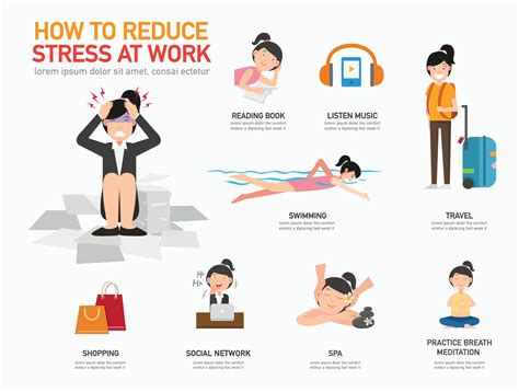 How To Reduce Stress At Work Illustration Vector 3240292 Vector Art At