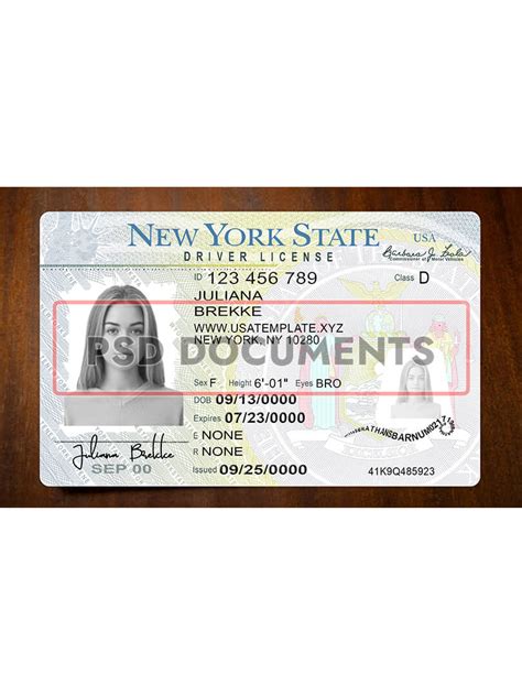 New York State Driving License Psd Template Psd Documents