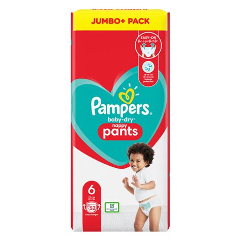Pampers Baby Dry Size 6 Nappy Pants Jumbo Pack 52 Pack