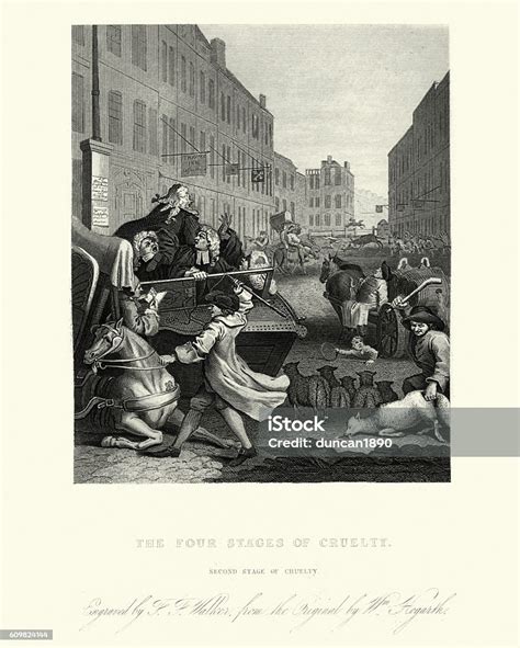 윌리엄 호가스 잔혹의 네 단계 18세기에 대한 스톡 벡터 아트 및 기타 이미지 18세기 18세기 스타일 거리 Istock