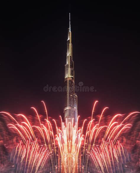 Dubai United Arab Emirates December 31 2016 Fireworks Displ Stock