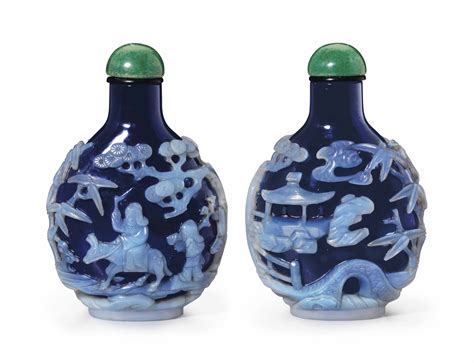 A Light Blue Overlay Dark Blue Glass Snuff Bottle 1780 1850 Christie S
