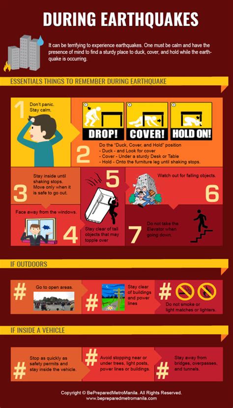 What To Do During Earthquakes Infographic Yams Files
