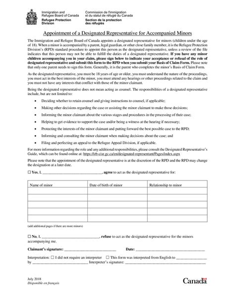 Fill Free Fillable Immigration And Refugee Board Of Canada Pdf Forms