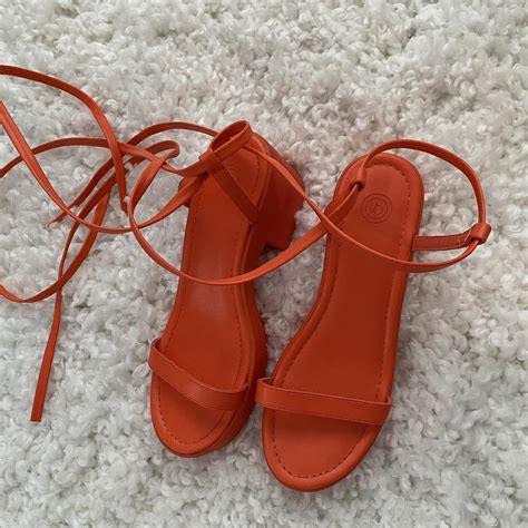 Urban Outfitters Womens Orange Sandals Depop