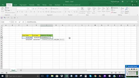 Calculate Years Between Two Dates In Excel Youtube