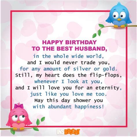 Let her know how much her hard decree and sacrifice and definite adore. Romantic Happy Birthday Poems For Husband From Wife ...