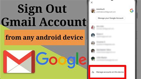 How To Remove Sign Out Gmail Account From Any Android Device Youtube