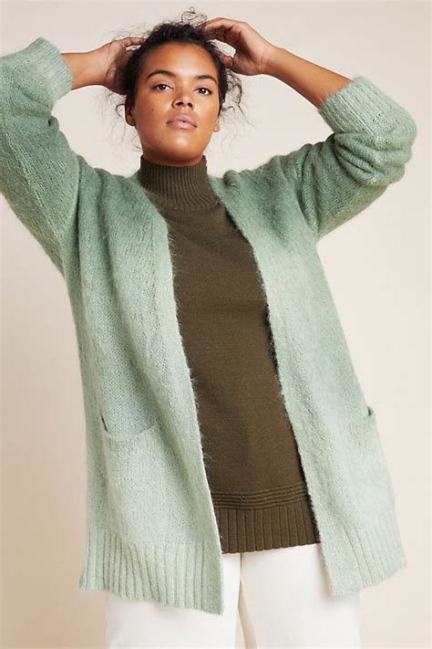 Jenee Dip Dyed Ombre Cardigan Green Cardigan Sweaters For Women