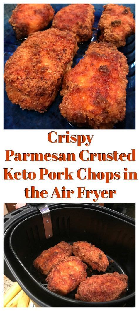 Serve the pork rind pork chops immediately. Crispy Keto Parmesan Crusted Pork Chops in the Air Fryer | Recipe | Air fryer oven recipes, Air ...