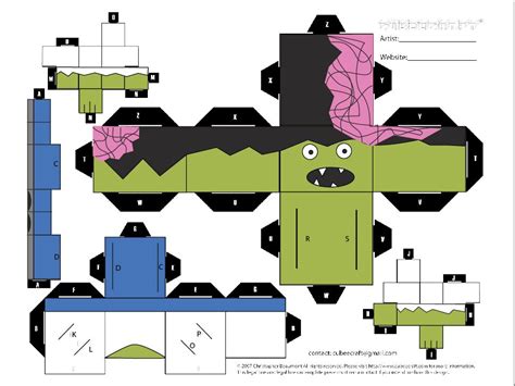 Paper Craft New 354 Papercraft Zombie Template
