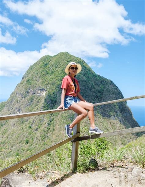 Premium Photo Women Hiking In Saint Lucia Caribbean Nature Trail In