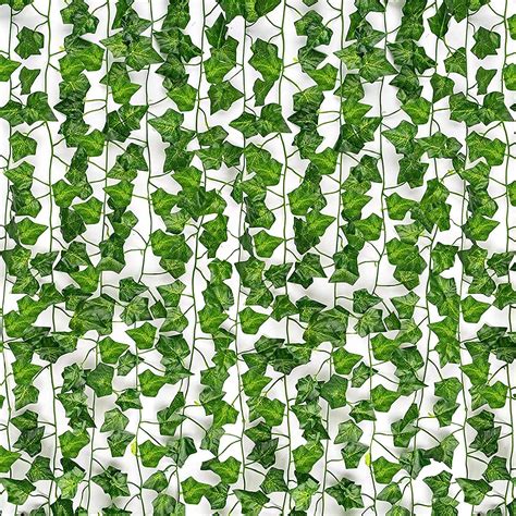 Hatoku 12pcs 84ft Artificial Ivy Leaves Fake Garland Greenery Hanging