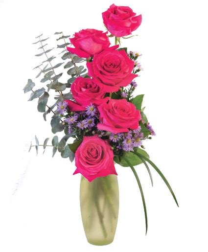 Hot Pink Roses Floral Design In Bellingham Wa M And M Floral And Ts