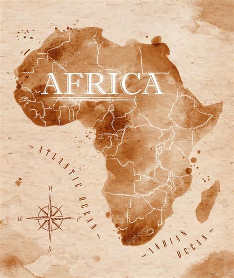 Mapa Africa Retro Vector Gráfico Vectorial © Anna42f Imagen 54934747