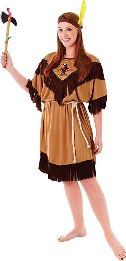 Adult Ladies Native Indian Squaw Fancy Dress Party Costume