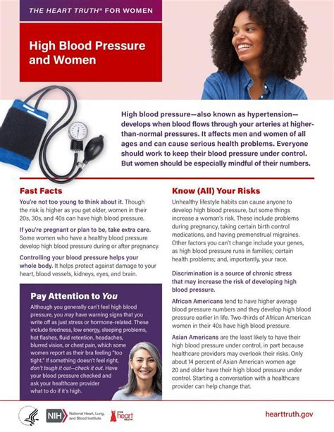 High Blood Pressure And Women Fact Sheet Nhlbi Nih