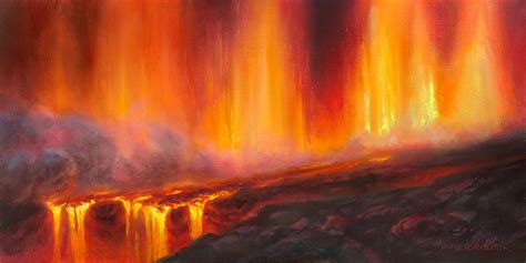 Hawaii Volcano Art Print Of Kilauea Lava Eruption Wall Art Etsy