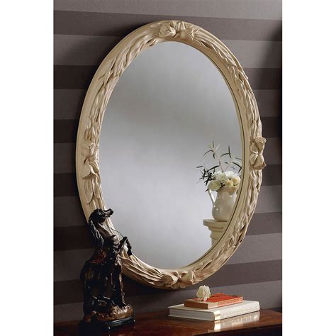 Ivory Oval Ornate Mirror | Contemporary Mirrors