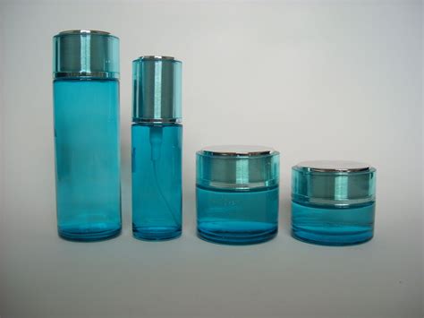 Custom Cosmetic Packaging Recyclable Glass Bottles And Jars For Lotion And Face Cream Of