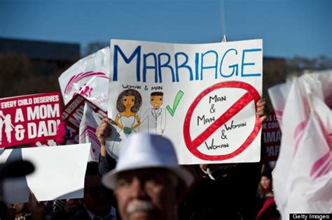 gay marriage protest signs aim for laughs shock outside supreme court photos huffpost