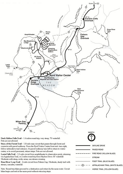 Shenandoah Big Meadows Trail Map 1178×1665 Pixels Skyline Drive