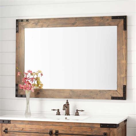 Bonner Reclaimed Wood Vanity Mirror Gray Wash Pine Bathroom Mirrors