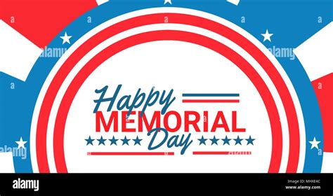 Happy Memorial Day With Red White And Blue Stars And Stripes Background