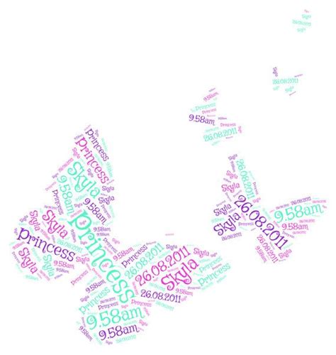 Personalised New Baby Butterfly Word Cloud New Baby Products Word