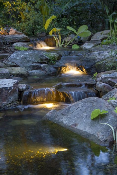 Lights Create A Special Mood When Used With Waterfalls Streams And