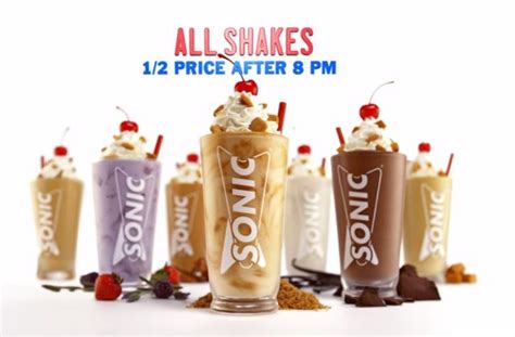 Half Price Shakes At Sonic After 8 Pm Until The End Of Summer 2016